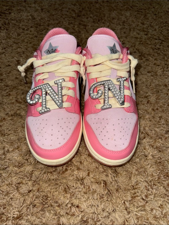 Nike Shoes - Nike Pink and Cream Nike Barbie dunks with Crystal 'N' Charms